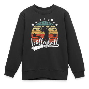 Volleyballerin Volleyballer Beach Volleyball - Kinder Premium Organic Sweatshirt - Schwarz - Vorne - AI Model Kid Female (0cm)