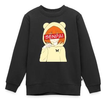 Anime Senpai Anime Fans Anime Style Anime Outfit - Kinder Premium Organic Sweatshirt - Schwarz - Vorne - AI Model Kid Female (0cm)