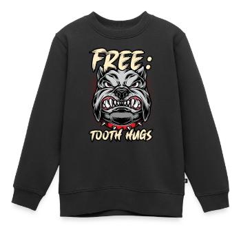 Pitbull dents dent gratuit - Sweat Premium enfant bio - noir - Devant - AI Model Kid Female (0cm)