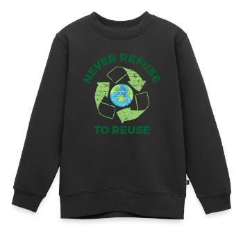Recyclage Environnement Protection de la nature Terre - Sweat Premium enfant bio - noir - Devant - AI Model Kid Female (0cm)