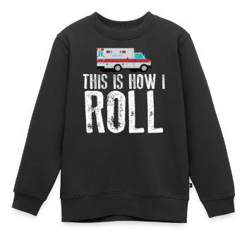 So rolle ich Ambulanz - Kinder Premium Organic Sweatshirt - Schwarz - Vorne - AI Model Kid Female (0cm)