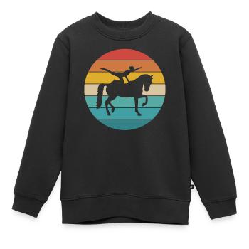 Voltigieren | Retro Style - Kinder Premium Organic Sweatshirt - Schwarz - Vorne - AI Model Kid Female (0cm)