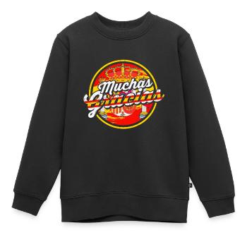 Espagne Drapeau Catalogne Ibiza Cadeau Baléares - Sweat Premium enfant bio - noir - Devant - AI Model Kid Female (0cm)