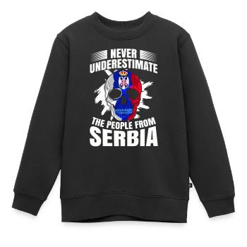Serbien - Kinder Premium Organic Sweatshirt - Schwarz - Vorne - AI Model Kid Female (0cm)