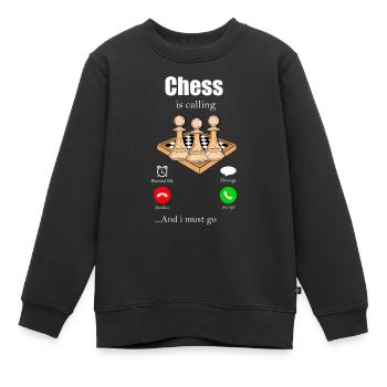 Schach - Kinder Premium Organic Sweatshirt - Schwarz - Vorne - AI Model Kid Female (0cm)