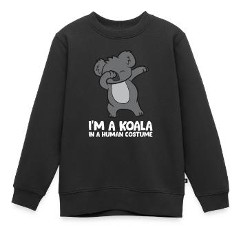 Ich bin ein Koala in einem menschlichen Kostüm - Kinder Premium Organic Sweatshirt - Schwarz - Vorne - AI Model Kid Female (0cm)