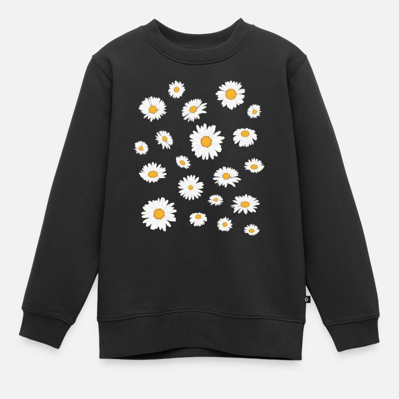 Gänseblümchen - Kinder Premium Organic Sweatshirt - Schwarz