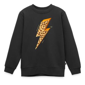 Foudre, boulons éclair, foudre, - Sweat Premium enfant bio - noir - Devant - AI Model Kid Female (0cm)