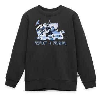 Preserve & Protect Environmental Protection Climate Protection Polar Bear - Kids Premium Organic Sweatshirt - black - Front - AI Model Kid Female (0cm)