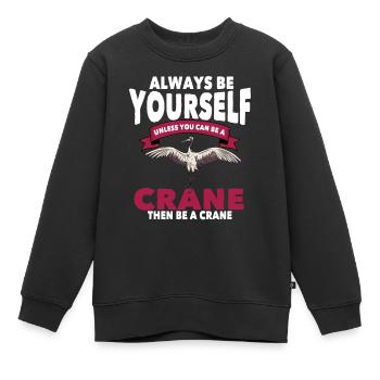 Grue - Sweat Premium enfant bio - noir - Devant - AI Model Kid Female (0cm)