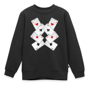 Poker Blackjack Karten Royal Flush Gambling Casino - Kinder Premium Organic Sweatshirt - Schwarz - Vorne - AI Model Kid Female (0cm)