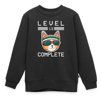 Enfants Niveau 13 ans t-shirt d’anniversaire Gamer - Sweat Premium enfant bio - noir - Devant - AI Model Kid Female (0cm)