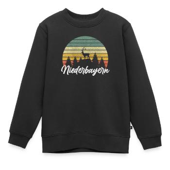 Basse-Bavière dahoam Bavière patrie montagne randonnée - Sweat Premium enfant bio - noir - Devant - AI Model Kid Female (0cm)