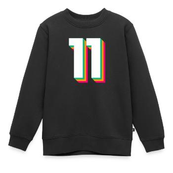 11 - Kinder Premium Organic Sweatshirt - Schwarz - Vorne - AI Model Kid Female (0cm)