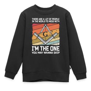 Maçon maçon illuminati Symbole Zirkel Angle - Sweat Premium enfant bio - noir - Devant - AI Model Kid Female (0cm)
