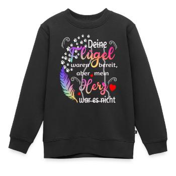 Tes ailes étaient prêtes Mon coeur n’était pas - Sweat Premium enfant bio - noir - Devant - AI Model Kid Female (0cm)
