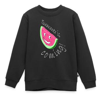 Melone Melonen Wassermelone - Kinder Premium Organic Sweatshirt - Schwarz - Vorne - AI Model Kid Female (0cm)
