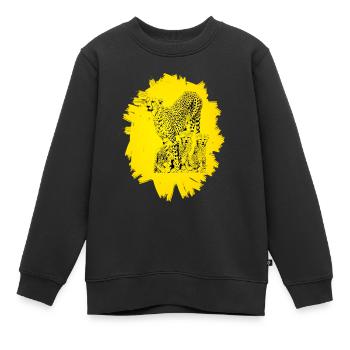 Geparden - Kinder Premium Organic Sweatshirt - Schwarz - Vorne - AI Model Kid Female (0cm)