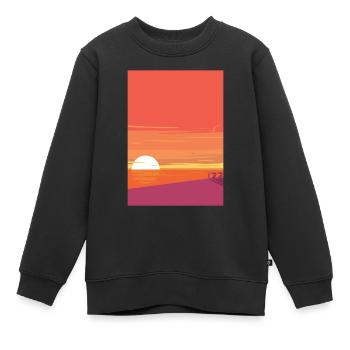Sonnenuntergang am Meer - Kinder Premium Organic Sweatshirt - Schwarz - Vorne - AI Model Kid Female (0cm)