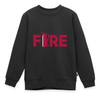 Extincteurs pompiers drôles Papa - Sweat Premium enfant bio - noir - Devant - AI Model Kid Female (0cm)