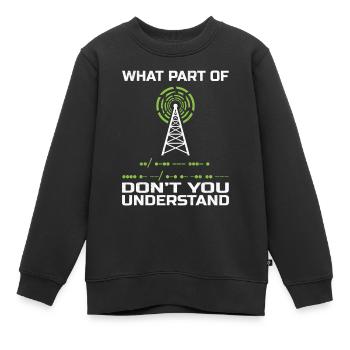 Radio amateur Ham Radio Radio Radio Amateufunker - Sweat Premium enfant bio - noir - Devant - AI Model Kid Female (0cm)