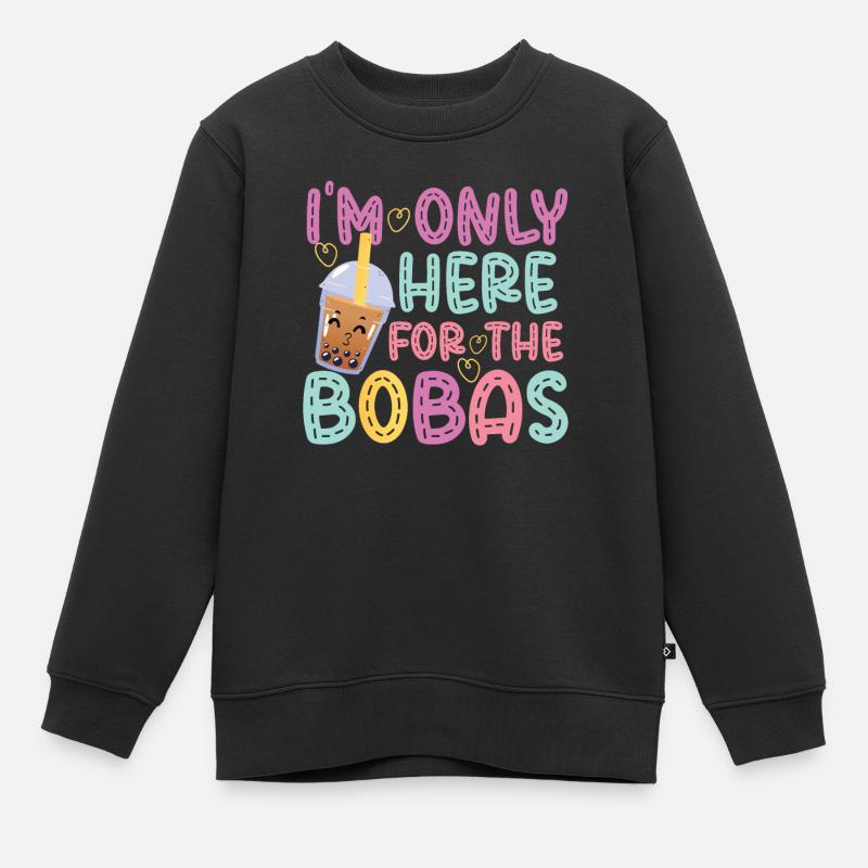 Bubble Tea - Kinder Premium Organic Sweatshirt - Schwarz