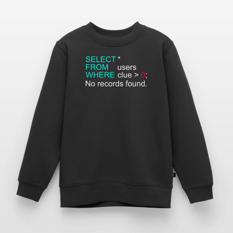 Données de base de données SQL Programmer Administration Sweat Premium enfant bio