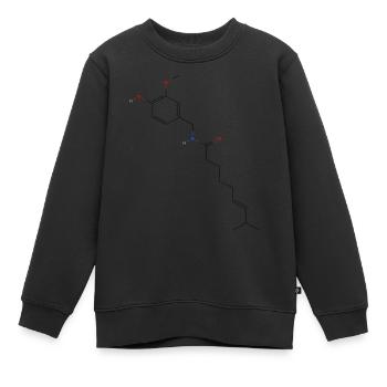 Capsaicin Molekül - Farbige Strukturformel - Kinder Premium Organic Sweatshirt - Schwarz - Vorne - AI Model Kid Female (0cm)