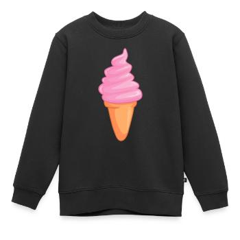 Eis - Kinder Premium Organic Sweatshirt - Schwarz - Vorne - AI Model Kid Female (0cm)