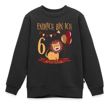 6. Geburtstag Endlich bin ich sechs süßer Löwe - Kinder Premium Organic Sweatshirt - Schwarz - Vorne - AI Model Kid Female (0cm)