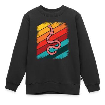 Ver de terre - Sweat Premium enfant bio - noir - Devant - AI Model Kid Female (0cm)