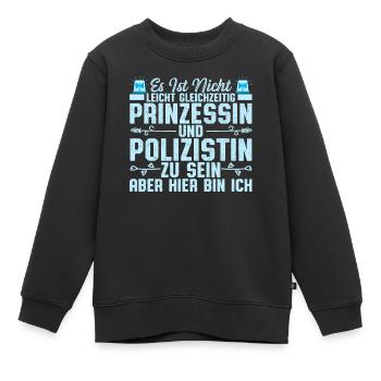 Polizistin und Prinzessin - Kinder Premium Organic Sweatshirt - Schwarz - Vorne - AI Model Kid Female (0cm)