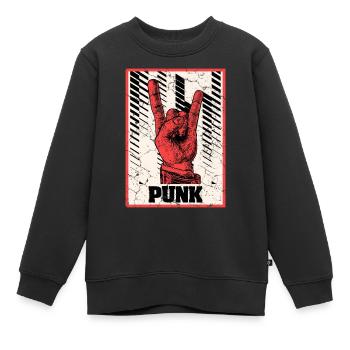 Le punk du Diable Punk - Sweat Premium enfant bio - noir - Devant - AI Model Kid Female (0cm)