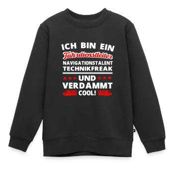 Fahrdienstleiter und Eisenbahner Lokomotive Bahn - Kinder Premium Organic Sweatshirt - Schwarz - Vorne - AI Model Kid Female (0cm)