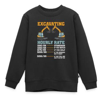 EXCAVATOR OPERATOR: Excavating Hourly Rate - Kinder Premium Organic Sweatshirt - Schwarz - Vorne - AI Model Kid Female (0cm)
