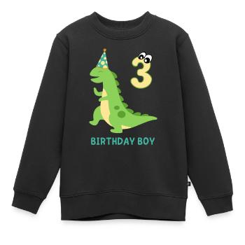GEBURTSTAG JUNGE 3 JAHRE ALT - Kinder Premium Organic Sweatshirt - Schwarz - Vorne - AI Model Kid Female (0cm)
