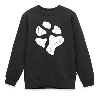 Empreintes de pattes pattes pattes chien chien - Sweat Premium enfant bio - noir - Devant - AI Model Kid Female (0cm)
