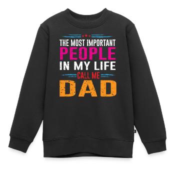Meilleur papa I meilleur papa - Sweat Premium enfant bio - noir - Devant - AI Model Kid Female (0cm)