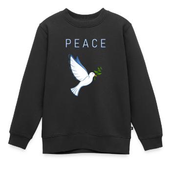 Friedenstaube - Kinder Premium Organic Sweatshirt - Schwarz - Vorne - AI Model Kid Female (0cm)