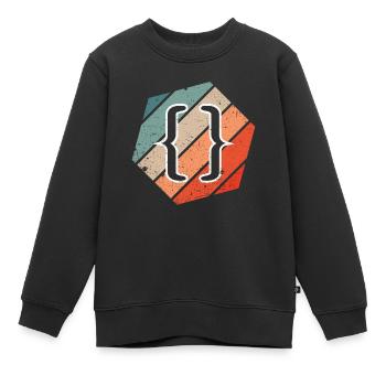 CSS Vintage Web Developer JavaScript et HTML 5 - Sweat Premium enfant bio - noir - Devant - AI Model Kid Female (0cm)