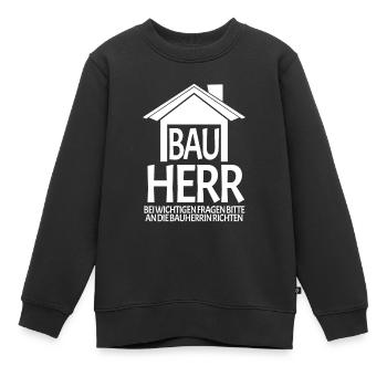 Bauherr Hausbau Baustelle - Kinder Premium Organic Sweatshirt - Schwarz - Vorne - AI Model Kid Female (0cm)