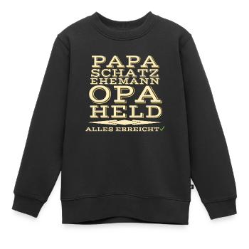 Opa Held - Kinder Premium Organic Sweatshirt - Schwarz - Vorne - AI Model Kid Female (0cm)