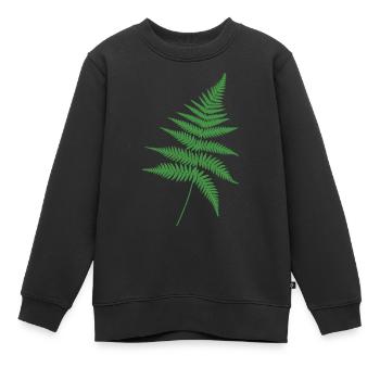 Contour de la fougère verte - Sweat Premium enfant bio - noir - Devant - AI Model Kid Female (0cm)