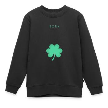 Born lucky in 2024! - Kids Premium Organic Sweatshirt - black - Front - AI Model Kid Female (0cm)