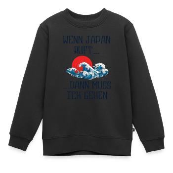 Japan - Kinder Premium Organic Sweatshirt - Schwarz - Vorne - AI Model Kid Female (0cm)