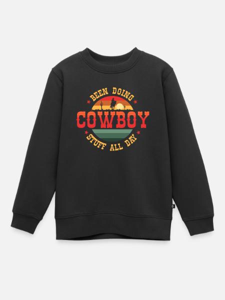 Cowboy, Cowboy Cowboy Stuff, Western, - Kinder Premium Organic Sweatshirt - Schwarz