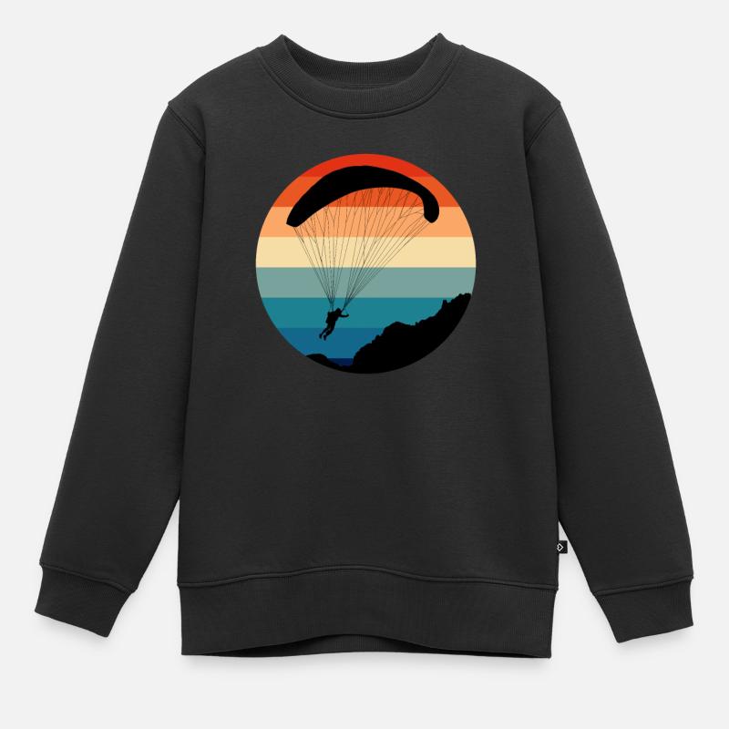 Gleitschirm Flieger Paraglider Pilot Paraglide - Kinder Premium Organic Sweatshirt - Schwarz
