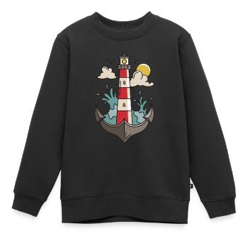 Bateau bateau - Sweat Premium enfant bio - noir - Devant - AI Model Kid Female (0cm)