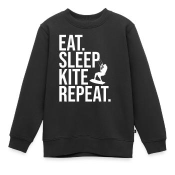 Kiteboarding Kite Kite Eat Sleep Kite KiteSurfing - Kids Premium Organic Sweatshirt - black - Front - AI Model Kid Female (0cm)