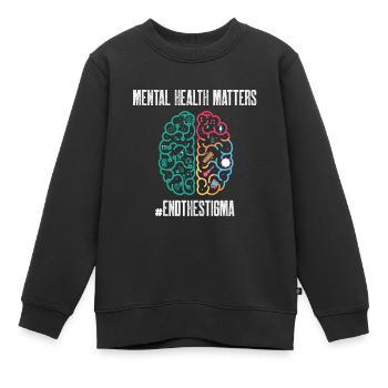 Mental Health Matters fin de la stigmatisation santé - Sweat Premium enfant bio - noir - Devant - AI Model Kid Female (0cm)